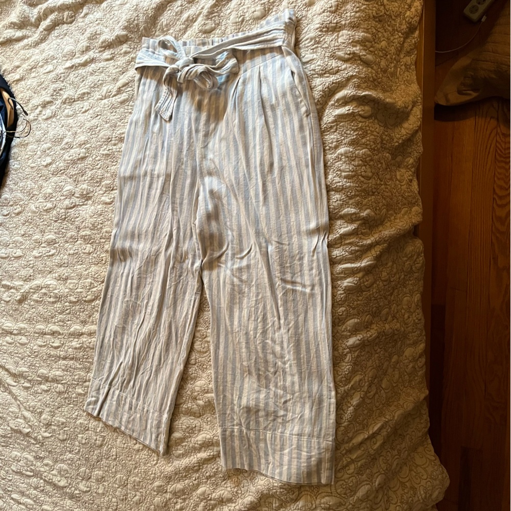 Madewell Paper-bag Waist Striped Pants